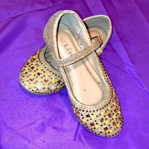 Rhinestone gold flats